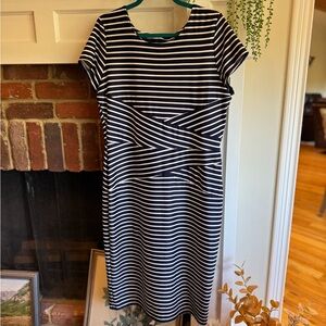 Striped Navy and White Dress